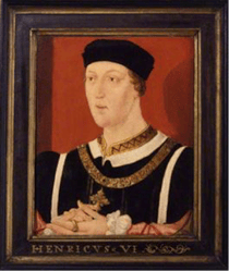 Portrait of Henry VI And here I prophesy: this brawl today,Grown to this faction in the Temple garden, Shall send, between the red rose and the white, A thousand souls to death and deadly night -Warwick anticipating the War of the Roses, between the Houses of Lancaster and York